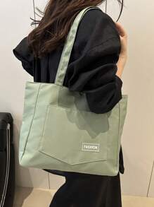 Bolso de hombro minimalista, bolso cruzado de mujer de nicho popular, bolso de tela de color liso para uso casual y de viaje