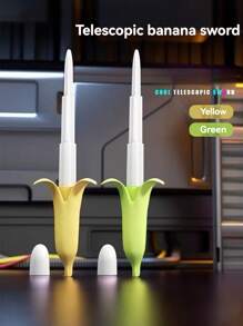 1pc Cute Banana Kendo Prop - Plastic Novelty Weapon For Pranks, Parties And Cosplay - Hand-Washable, Foldable, No Power Required - Ideal For Halloween, Christmas, Valentine's Day, Carnival - A Small Gift