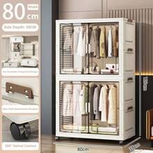 5/4/3/2/1 Layer New Wardrobe Closet Organizer For Children/Baby Clothes, Plastic Foldable Storage Cabinet For Women Storage Organizer Travel Essentials Back To School Dormitory Storage