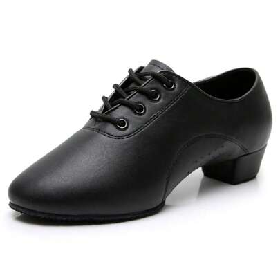 Men's Modern Latin Dance Shoes, Ballroom Dance Shoes, Indoor Practice Shoes, Black Teacher Shoes