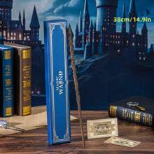 Warner Bros 1 Pieza Juego de Varita de Harry Potter - Varita de Hermione, Varita fabricada con resina finamente detallada con un núcleo de acero en su interior, perfecta para disfraces de Halloween, actuaciones en el escenario, cosplay y juegos de roles. Presentada en una caja de regalo de lujo con estampado de lámina azul, incluye un boleto de "Correo Lechuza" con estampado de lámina de ida y vuelta. Un artículo de coleccionista ideal y un regalo pensativo.