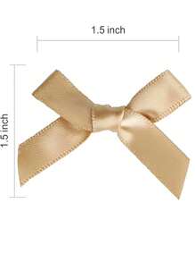 50 Stück/Pack bunte Schleifen-Schleifen Geschenkverpackung Dekoration Handwerk Kartendekor, Haaraccessoires, Luftballonschleifen, Hochzeitsfestdekoration, Zimmerdekor, Heimdekoration - Champagnerfarbe