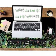 Large Mouse Pad Desk Dad, 4-In-1 Keyboard Wrist Rest Pad & Wrist Support Mouse Pad Set, Extended Desk Pad Waterproof Desk Home Office Study Game-Blue Marble - Weeds - View 7