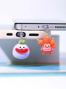 1/5pcs Funny Cartoon Vegetable Series Charging Port Dust Plug, Creative Cute Fashion Unique Broccoli, Scallion, Corn, Eggplant, Carrot Shaped 3D Resin Pendant, Transparent Silicone Smartphone Earphone Tablet Kindle Dust Plug Accessory Decoration Charm, Phone Charging Port Decor Pendant, Suitable As Small Gift, Waterproof Anti-Dust For IPhone Lightning/Type-C, Protect Phone Charging Port Firmly