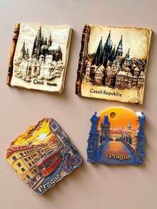 1pc Czech Prague Fridge Magnet - Travel Souvenir Gift, 3D Magnetic Sticker Creative Home Decor, Ins Style Magnets, Gifts For Friends - Multicolor - View 2