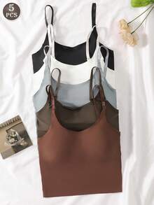 5 Stücke/Set Damen Kabellose Camisole BHs, für Oberbekleidung