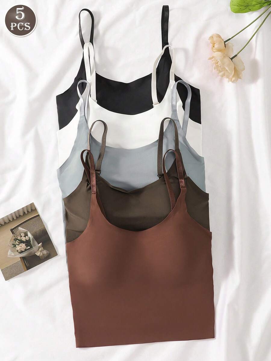 5 Stücke/Set Damen Kabellose Camisole BHs, für Oberbekleidung