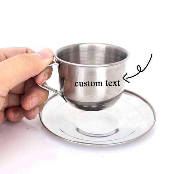 2pcs Customized Stainless Steel Coffee Mugs, Wine Glasses, Mini Water Cups, Durable And Easy To Clean, Gift For Family/Friends/Loved Ones, Birthday, Anniversary, Holiday, Personalized Unique Text Information