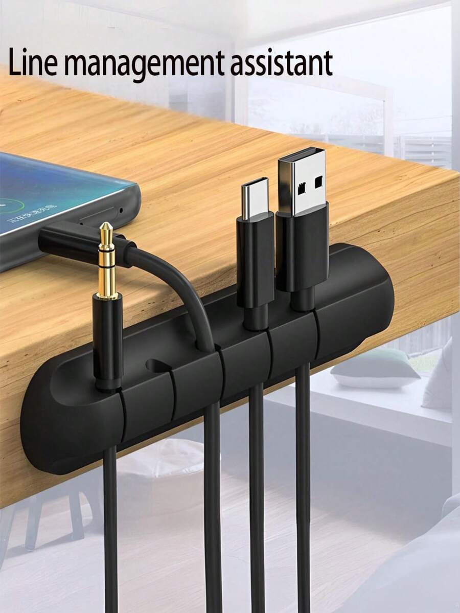 1 pieza Organizador de cables con múltiples ranuras - Clip de gestión de cables universal y duradero adecuado para escritorio de oficina, coche y hogar