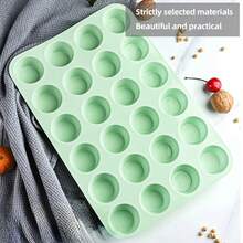 迷你硅胶纸杯蛋糕模具，迷你松饼模具 24 个硅胶模具，不粘迷你硅胶蛋挞模具，适用于纸杯蛋糕、迷你松饼、布朗尼 - 彩色 - 查看 8