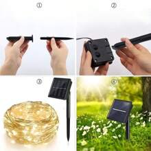 Luces de hadas LED solares para exteriores, luces de Navidad con 8 modos, luces de hadas de alambre de cobre, a prueba de agua, para decoración de jardín, fiesta, árbol, patio