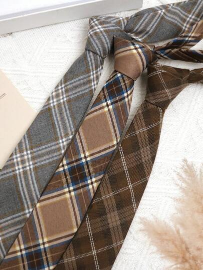 1pc Women Casual Striped Plaid Pattern Cute JK Necktie, Suitable For School, Everyday, Street Matching