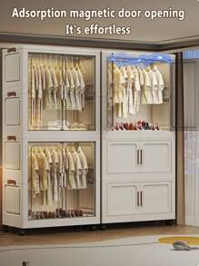 5/4/3/2/1 Layer Freestanding Baby Wardrobe Closet, Folding Clothes Storage Cabinet, Multilayer Children Dresser, Home Garment Organizer