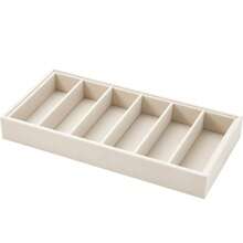 5/6/8-Fach Samtbrille und Schmuckorganizer Tablett - Stapelbares graues Ausstellungstablett, Polyesterstoff für Brillen und Accessoires