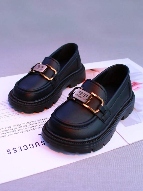 1 Paio di Scarpe per Bambini, Nuovo Stile 2025, Scarpe in Pelle Nera Morbida Senza Lacci per Ragazzi, Mocassini Stile Britannico per Ragazze, Scarpe da Principessa, Ballerine per Ragazze