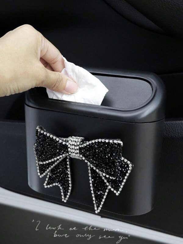 1pc Car Mounted Garbage Bin, Hanging Car Decoration Garbage Bin, Car Interior Storage, Cleaning Garbage Bin, Car Storage, Waterproof Car Accessories