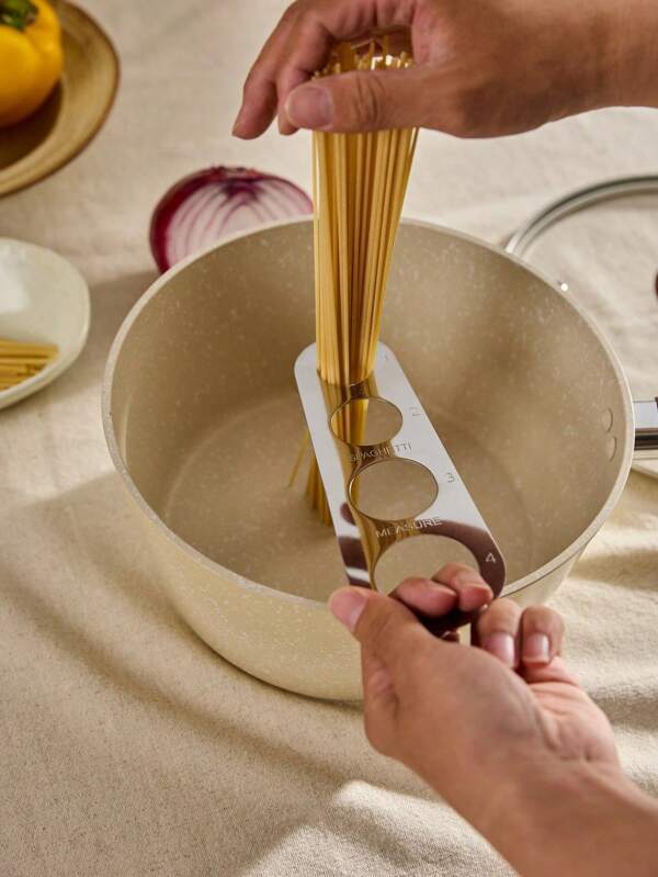 Cirelle 1 Stück Edelstahl Nudel-Portionierer, silbernes Pasta-Messgerät für die Küche