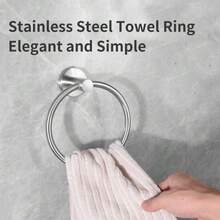 1pc Adjustable Bathroom Towel Rack, 43-65cm Extendable SUS304 Stainless Steel Towel Bar, Multifunctional Wall-Mounted Hotel Style Towel Rack With Screws, Brushed Silver And Painted Black Bathroom Accessories Bathroom Tools