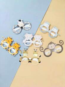 6pcs Jungle Birthday Party Paper Glasses Decoration Funny Theme Animal Party Decor