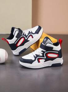 Sneaker di mezza altezza in pelle per ragazzi/giovani, scarpe da ginnastica con lacci stile moda semplice bassa, casual, classiche, versatili, adatte per la primavera e l'autunno