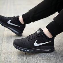 Nike 男款 Air Max 2017 舒適簡約防滑減震透氣回彈低筒休閒跑步鞋 - 黑色 - 查看 6