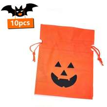 10pcs Halloween Pumpkin Cartoon Gift Bags, Snack Candy Cookie Bags, Gift Packaging Bags, Exquisite Cute Small Pouches - Multicolor - View 7