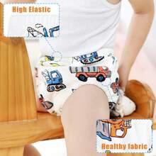 3pcs Unisex Reusable Potty Training Pants, Waterproof Kids Underwear, Breathable Cartoon Diaper Covers, Multilayer Absorbent, Funny Patterns Suitable For Boys And Girls, Great For Toilet Training And Incontinence, Fits 12 Months To 3 Years