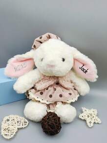 1 Peça Boina de Coelho Personalizada com Texto Personalizado, Boneca de Pelúcia Personalizada, Boneca de Pelúcia Animal, Nome e Ano Personalizados, Personalize seu Presente Exclusivo, Decorações de Suprimentos para Festa, Decoração de Aniversário, Roupa de Cama para Dormitório de Estudante, Personalize sua Decoração Exclusiva, Decorações de Festa e Casamento