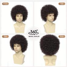 Airhostess Judge Colonial Wig For M Funny Crazy Wigs Washington Hallowe Costume Cosplay Party Wigs (Light Brown) - C-70s 假髮-棕色 - 查看 4