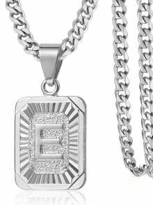 1 款定制字母方形吊坠项链，简约时尚的珠宝设计，专为男士打造的个性化项链。非常适合送给男朋友或父亲，适合节日、聚会和周年纪念等场合。采用镀金铜材质打造，散发奢华质感。 - 彩色 - 查看 37