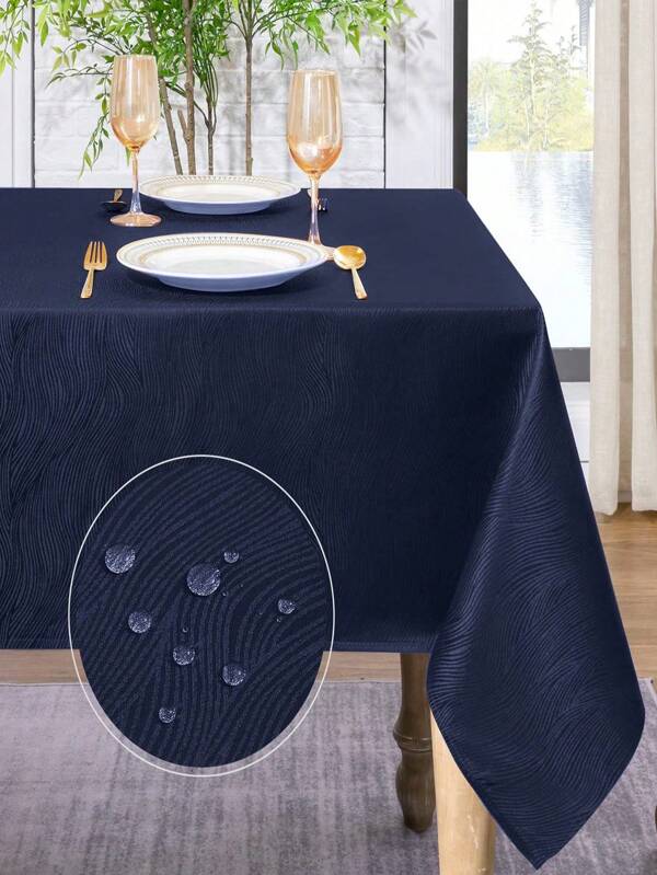 1pc High-End Swirl Pattern Jacquard Tablecloth For Home Dining, Waterproof And Stain-Resistant, Multiple Sizes Available