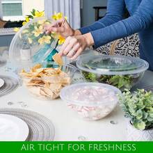 Disposable Round Crystal Clear Serving Bowls With Lids - Party Snack Or Salad Bowl, Plastic Chip Bowl, Candy Dish (2, 96 OUNCE) - 黑色 - 查看 6