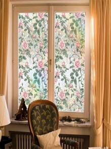 1Roll Rainbow Window Privacy Film Decorative Stained Glass Diamond Pattern Window Sticker With Iridescent Tint Non-Adhesive Static Cling For Home Office Bathroom