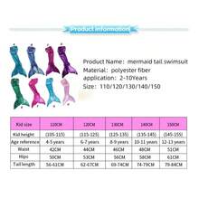 Traje de baño de disfraz de sirena para niñas, trajes de cola de sirena, ropa de disfraz que se puede nadar con pantalones cortos, se necesita usar con aletas - Multicolor - Ver 7