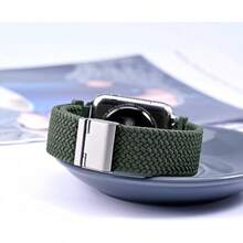 Smart Watch Strap - Khaki Green (Silver Buckle) - View 2