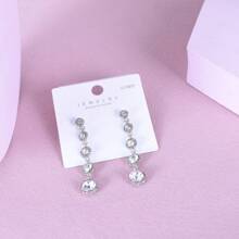 1 Pair Of Pendant Earrings, Simple And Luxurious Circular Long Pendant, Suitable For Daily Dates, Banquets, Weddings