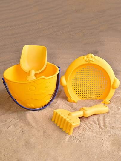 8pcs/4pcs/2pcs/1pc Children's Soft Rubber Beach Toys Set, Digging Sand Digging Dirt Play Water Soft Rubber Material Durable, Including Beach Bucket, Chick Funnel Sand Tray, Sprinkler, Shovel, Rake, Dinosaur Animal Molds, Etc., Color Random, Suitable For 3-6-12 Years Old Baby Boy Baby Girl Baby Beach Outdoor Sand Play.