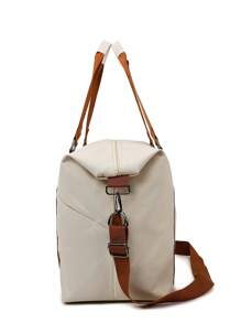 Bolsa de Viagem Multifuncional Unissex com Impressão de Letras em Cores Contrastantes, Grande Capacidade de Armazenamento de Roupas, Alça de Ombro Ajustável e Destacável, Adequada para Viagem, Férias, Esportes e Fitness, Acessórios Escolares