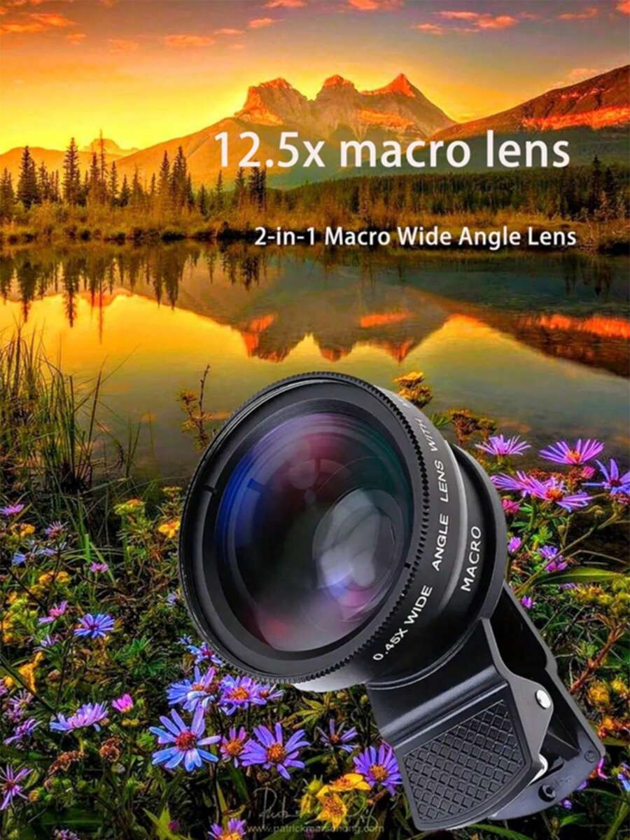 2-In-1 Smart Phone Lens,12.5X Macro Lens And 0.45X Wide Angle Lens - Multicolor - View 1