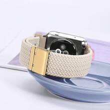 Correa de Reloj de Nylon Trenzado de 22mm para Hombres y Mujeres, Liberación Rápida, Hebilla de Acero Inoxidable Negra (Azul) - Luz de estrella (hebilla dorada) - Ver 2