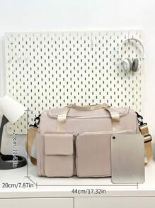 Bolsa de Viagem Multiuso de Cor Sólida, Bolsa de Armazenamento de Roupas de Grande Capacidade, com Compartimentos Separados para Sapatos e Secos/Úmidos, Alça de Ombro Destacável e Ajustável, Adequada para Viagens, Natação, Esportes, Fitness e Mais, Bolsa para Acessórios Escolares