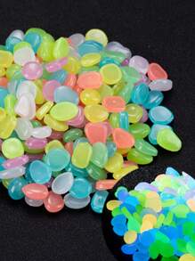 1PC Glow In The Dark Stones - 100/PCS Solar Powered Garden Pebbles, Outdoor Decorative Rocks For Pathway, Lawn, Aquarium, Fish Tank, Yard & Landscape Lighting (Blue/Green/White)