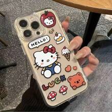 Sanrio Sanrio Hello Kitty Ice Cream IPhone Case - 3D Swirl Design Cute TPU Cover Compatible With IPhone 16 Pro/15 Plus/14/13/12 | Licensed Summer Soft Gel Protective Shell With Anti-Yellowing Waterproof Shockproof Anti-Fall Scratch Resistant