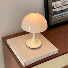 Lámpara de mesa inalámbrica con forma de seta y sensor táctil, 3 colores con regulador de intensidad continuo, luces portátiles a batería para decoración de dormitorio/restaurante/exterior/camping