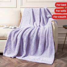 بطانية فاخرة من الفلانيل البنفسجي الفاتح - بطانية ناعمة وفاخرة ودافئة من الأقمشة الفاخرة المخملية 280 جم/م2، مناسبة للسرير والأريكة والأريكة - مثالية للياالي الشتوية الباردة والاسترخاء