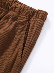 Men's Corduroy Multi-Pocket Straight Leg Cargo Pants, Versatile Loose Wide-Leg Trousers, Spring/Autumn