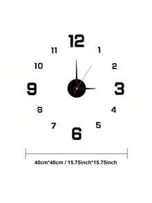 1个创意DIY数字挂钟，3D亚克力家居装饰静音无框挂钟，适用于卧室、客厅、家庭办公室、餐厅墙面装饰、家居装饰、房间装饰 - 彩色 - 查看 4