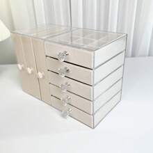 Scatola portagioie multifunzionale trasparente di alta qualità per accessori, utilizzata per orecchini, orecchini e collane, scatola di stoccaggio domestico per decorazioni, scatola portagioie per organizzatore di stoccaggio per donne, accessori essenziali da viaggio, scatola di stoccaggio per il ritorno a scuola e per il dormitorio