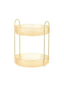 360° Rotating Diamond Pattern Acrylic Makeup Organizer Box, Vanity Countertop Cosmetic Storage Rack For Lipstick, Skincare, Perfume And Beauty Products