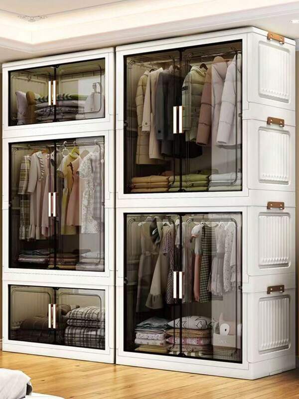 5/4/3/2/1-laags eenvoudige kledingkast, doe-het-zelf slaapkamerkast voor volwassenen/babykleding, opvouwbare dikke plastic organizer voor kinderen